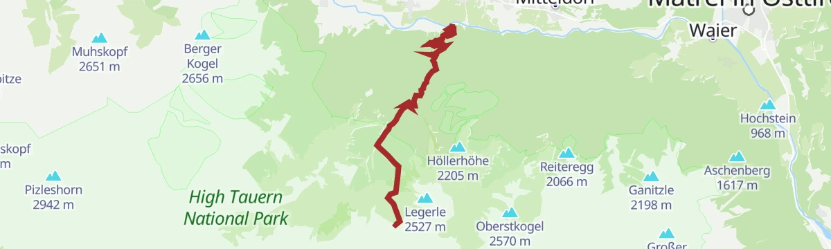 Route map: Bike & Hike Zupalseehütte 2.350m
